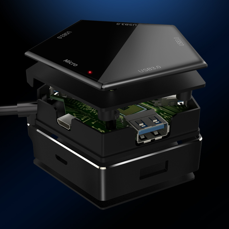 USB3.0转四口USB3.0HUB分线器+Micro充电（S15系列）