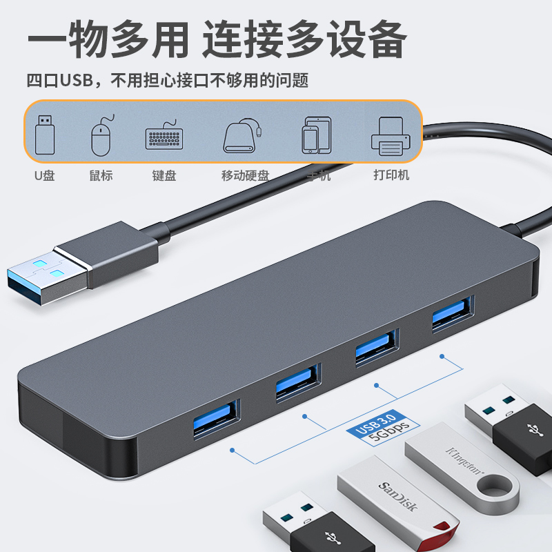 USB3.0转四口USB3.0HUB分线器（S19系列）