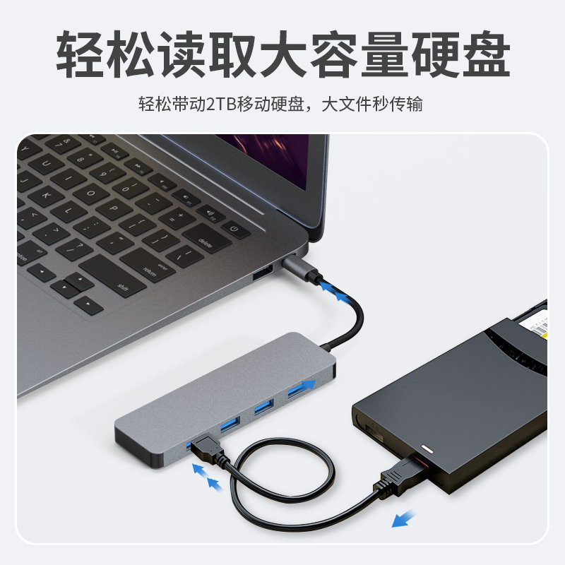 Type-C3.2 GEN 2-A转四口USB3.2 GEN 2-A 10GB HUB分线器 (S19-VL系列)
