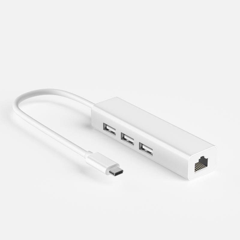 Type-C2.0转百兆网卡+USB2.0HUB （S81系列）