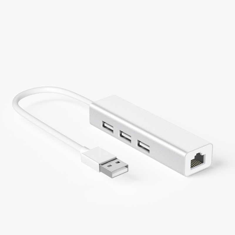 USB2.0转百兆网卡+USB2.0HUB （S81系列）